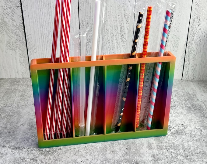 3D Printed Straw Organizer - Straw Holder - Kitchen Organizer --
