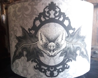 Victorian Gothic Bat lamp shade, Gothic home decor 25cm light shade