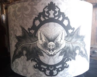 Victorian Gothic Bat lamp shade, Gothic home decor 25cm light shade