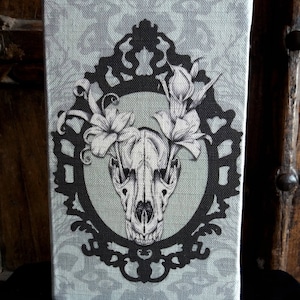 Wolf Skull A5 Notebook, Gothic animal skull print journal lined pages