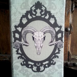 Ram Skull Notebook, A5 notebook, lined page journal, skull print journal, animal skull,  macabre journal, gothic notebook, gothic stationery