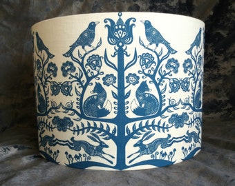 Großer Volkskunst-Lichtschirm 40cm, Landhaus-Dekoration, Cottagecore Anhänger-Deckenschirm