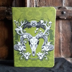 Animal skull A5 Gothic notebook, skull print lined pages journal, gothic stationery