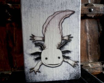 Axolotl A5 cute notebook,  lined pages hardbacked journal quirky gift