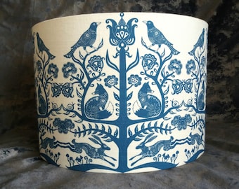 Woodland Folk Leinen Lampenschirm, Cottagecore Dekor, 30 cm Pendelleuchte
