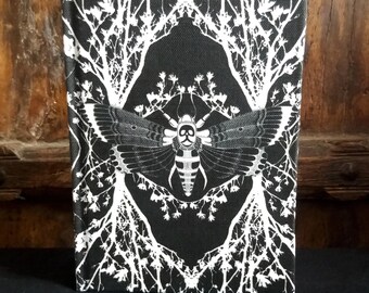 2026 Geister Motten Tagebuch, A5 Schwarz Stoff Journal, Witchy Cottagecore Planer