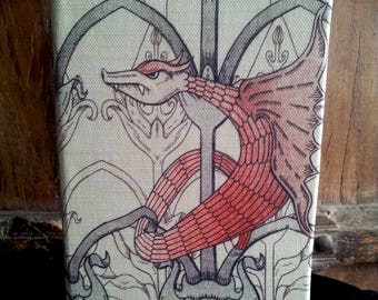 A5 Dragon Notebook, Victorian Gothic journal lined pages