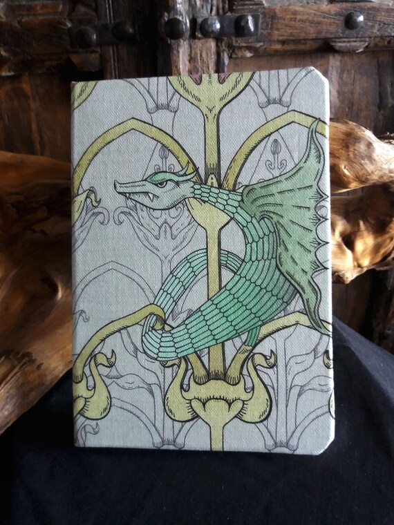 Dragon Notebook, A5 journal, mythological, Gothic stationery, William Morris, Arts and crafts, macabre, Victorian gothic, gothic gift