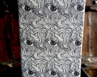 Spooky Eyes A5 Gothic notebook, Creepy lined pages Journal