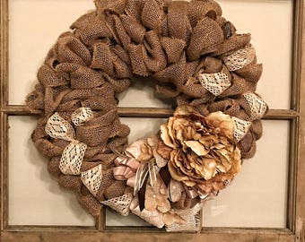 Shabby Chic Burlap Wreath