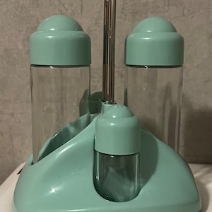 Vintage rare Italian design. Iconic Retro Space Age Design. Pino Spagnolo design. Condiment set.