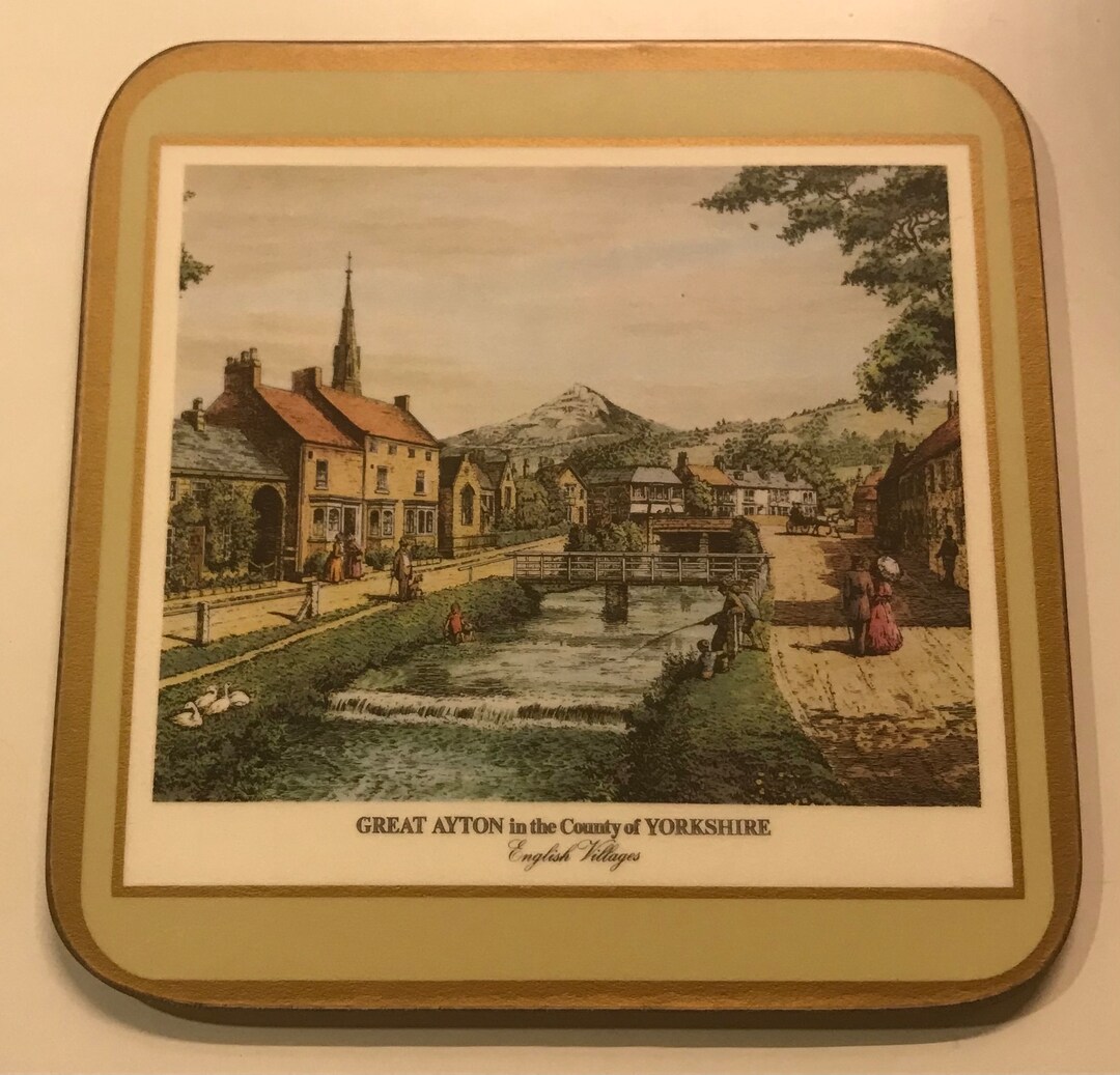 Set of SIX Vintage PIMPERNEL Drink Coasters in a Typical Etsy