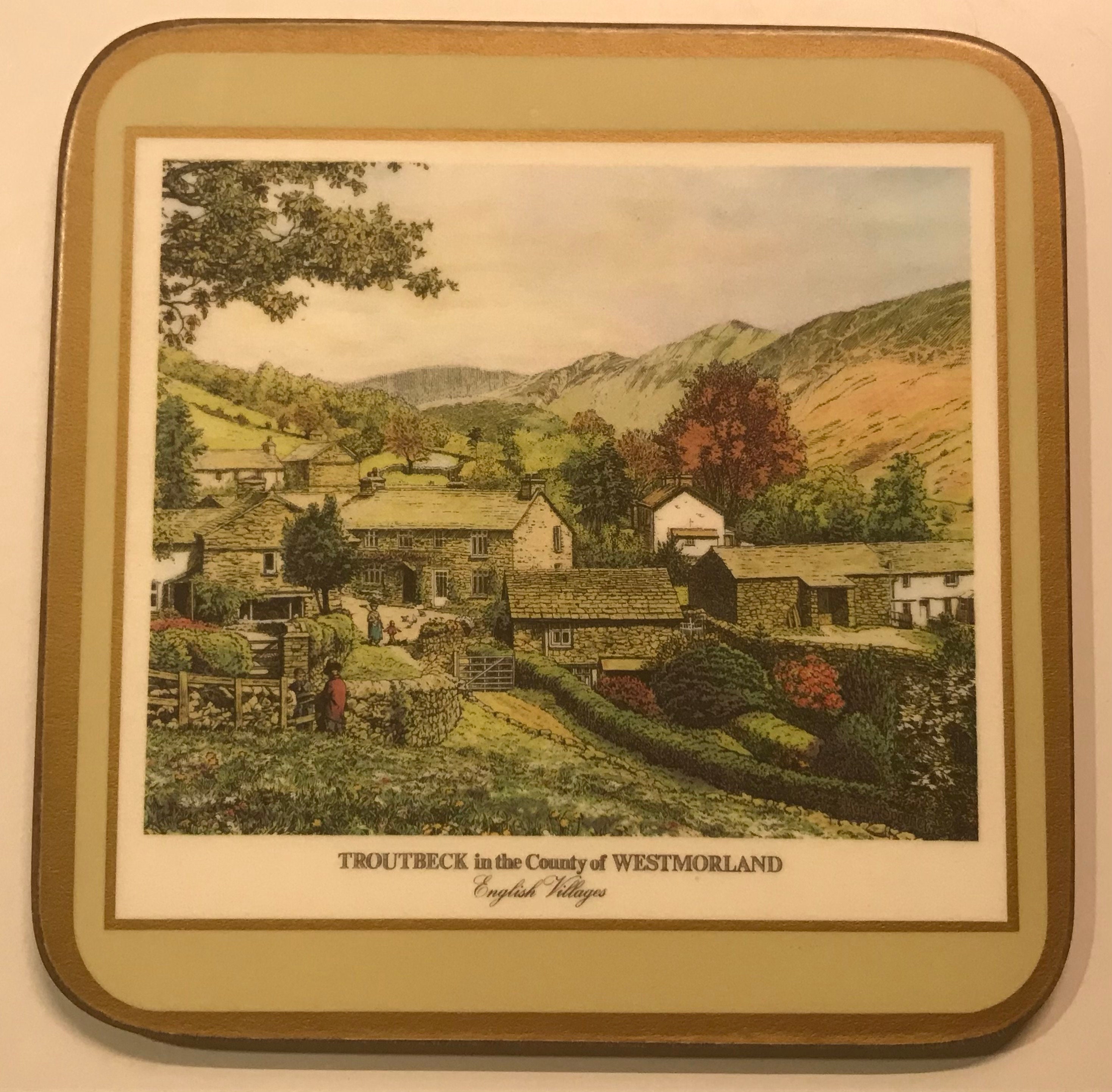 Set of SIX Vintage PIMPERNEL Drink Coasters in a Typical Etsy