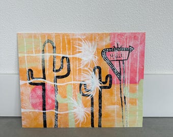 Original Acrylic Painting on Flat Canvas of Desert Vibes