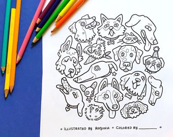 Dogs! Coloring Page | Instant Digital Download