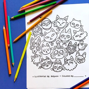 Cats! Coloring Page | Instant Digital Download