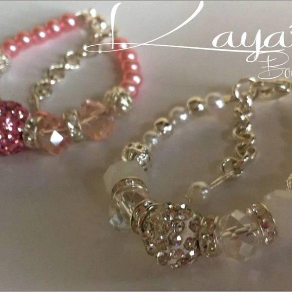 Bracelet Shamballa en cristal et perles pour bébé - Nouveau-né jusqu'à 2 ans