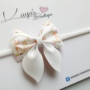Cerchietto per capelli con riccio floreale *fatto a mano*, fiocco per capelli per neonati, regalo per battesimo, baby shower, autunno, creature del bosco, bianco, beige, fiocco da marinaio