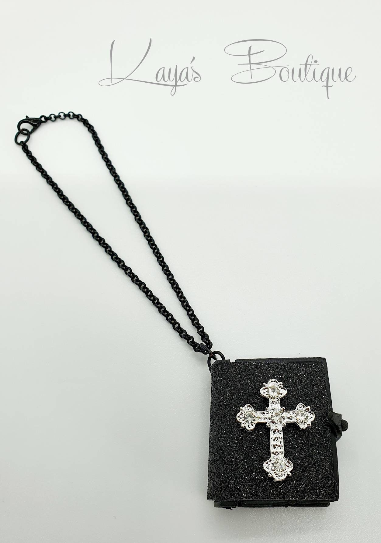 Rosario Per Auto Con Croce | 2 Pezzi Per Specchietto Retrovisore | Decorazione Interni Nero - Foto 9