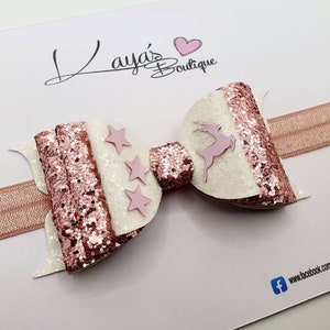 Reindeer Star Glitter Baby Headband: Handmade Christmas Bow