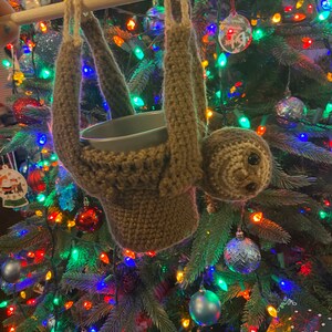 Crochet sloth plant holder