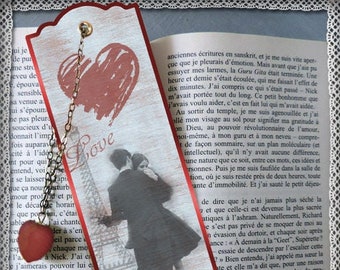 Marque-pages plastifié "Romance", idée cadeau, pas cher