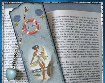 Marque-pages plastifiés "A la plage", bookmark, petit cadeau