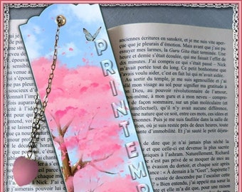 Plastic bookmarks Spring and little cat, gift idea, cheap gift