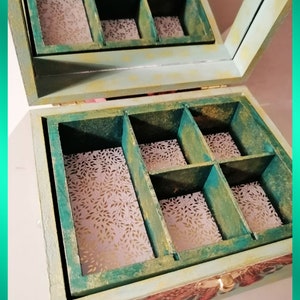 Boîte en bois décorée thème Hibou, boîte à bijoux, coffret, idée cadeaux, boîte rangement image 6