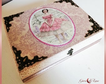 Wooden box on the theme "dancer", jewelry box, decorated box, gift idea, shabby chic box