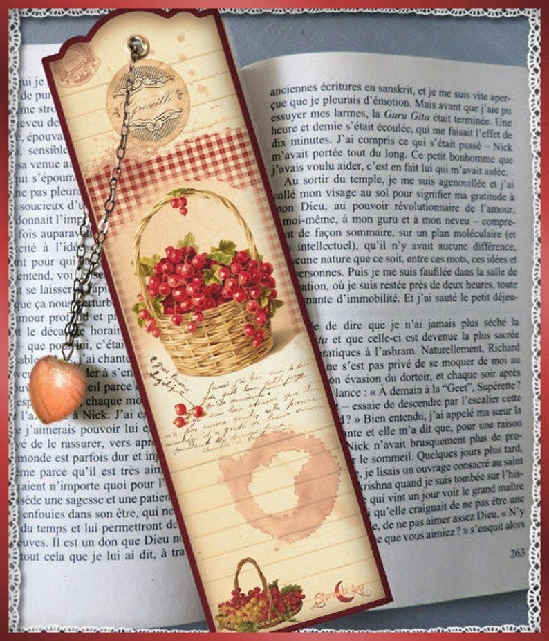 Marque-pages plastifiés Confiture d'antan, bookmark, petit cadeau image 1