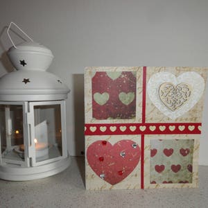 Carte St Valentin 1 avec 4 cases puriste, simpliste...