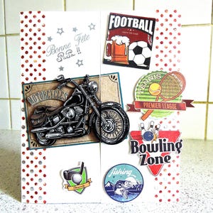 Carte volets fete des pères 3 papa hommes masculin enfants adolescents surprise joie bonheur amour présents cadeaux repas famille