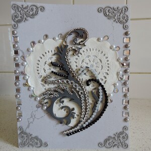 Kaart voor alle gelegenheden, getiteld "Black and White Arabesque"