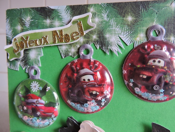 Carte De Noel Boules De Sapin Cars Walt Disney