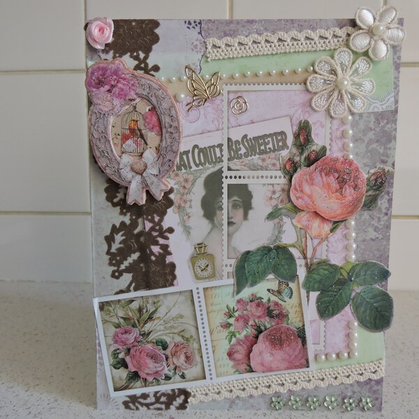All-occasion card titled "Sweet romantic roses..."
