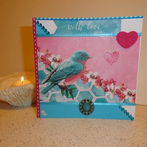 Carte toute occasion, intitulée "Bel oiseau bleu"