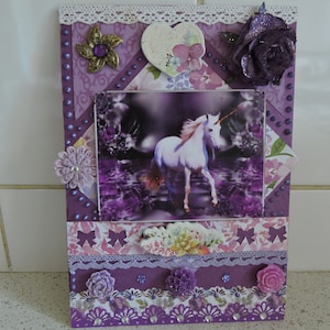 Carte toute occasion intitulée "Le galop de la Licorne"
