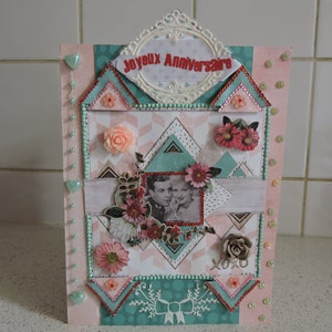 Carte d'anniversaire intitulée "portrait de couple"...