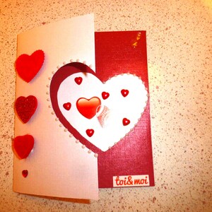 Carte St Valentin, amour, offrir, plaisir, coeur, bonne fête,