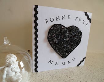 Black and white Mother's Party Card