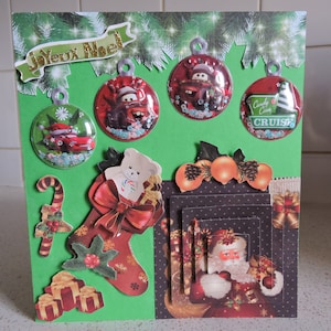 Christmas Card Christmas Tree Balls CARS Walt Disney Santa Claus Holiday Merry Christmas Teddy Bear Gifts Barley Sugar Kids Joy Toys