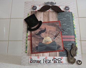 Carte fête des pères, bonne fête papa, surprise, cadeau,
