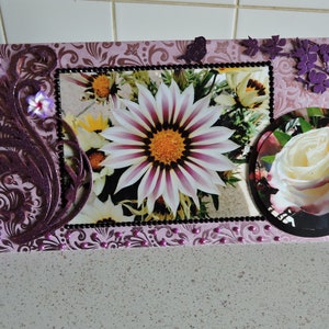 Tres grande Carte  toute occasion, intitulée "Arabesque violette"
