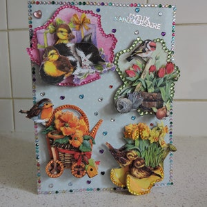 Carte d'anniversaire intitulée : " A la ferme "