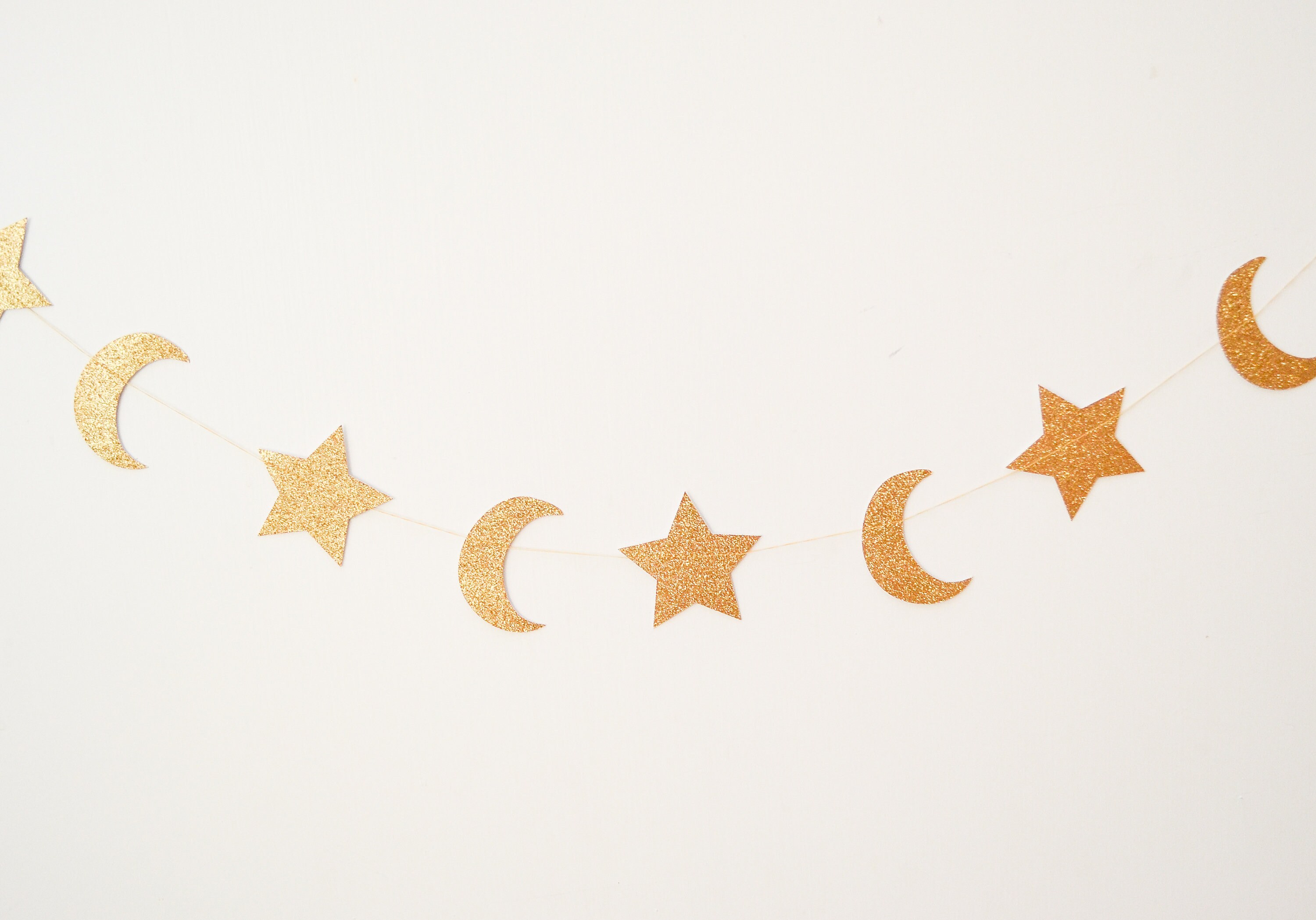 Star and Moon Garland Moon and Back Twinkle Little Star Etsy