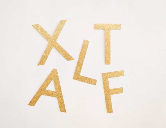 Gold Glitter Letters Die Cut Letters Banner Letters Custom Etsy