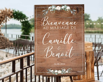 Welcome sign for wedding, imitation wood wedding sign, different sizes