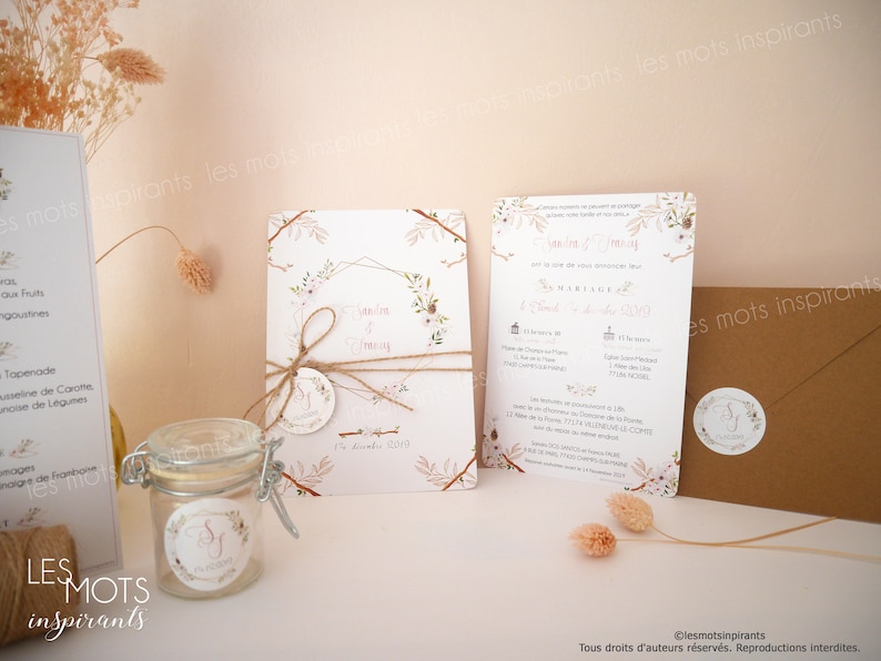 Faire-part mariage champêtre faire part mariage végétal - Etsy France