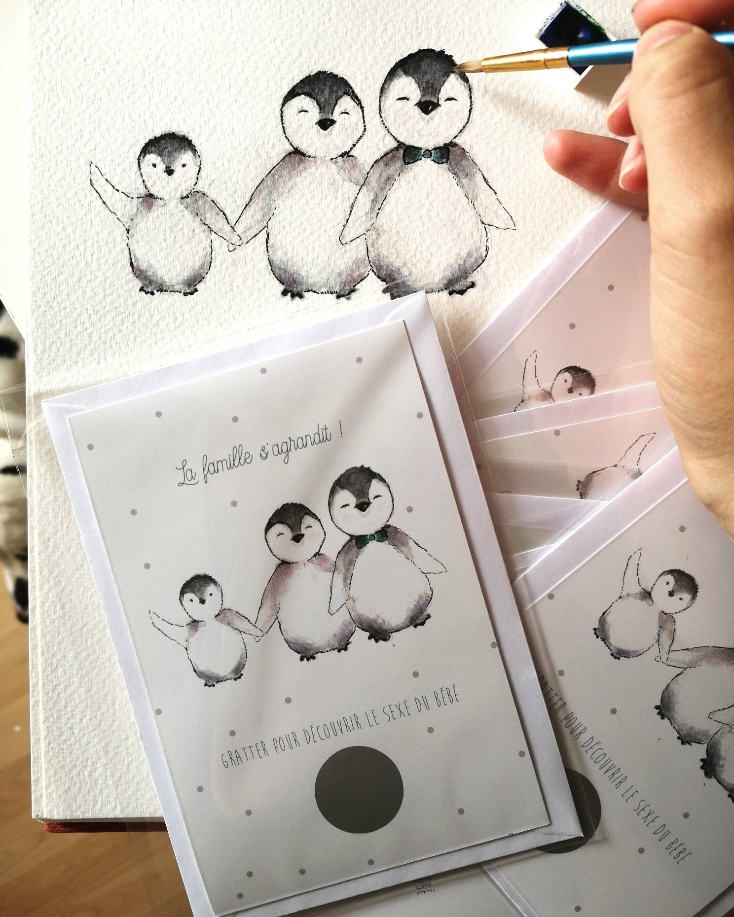 NOZHAM 5 Cartes à Gratter Annonce Grossesse – Ticket Big Star Bébé Arrive, Surprise Émouvante Pour Papi Mamie Tonton Tante Papa Maman
